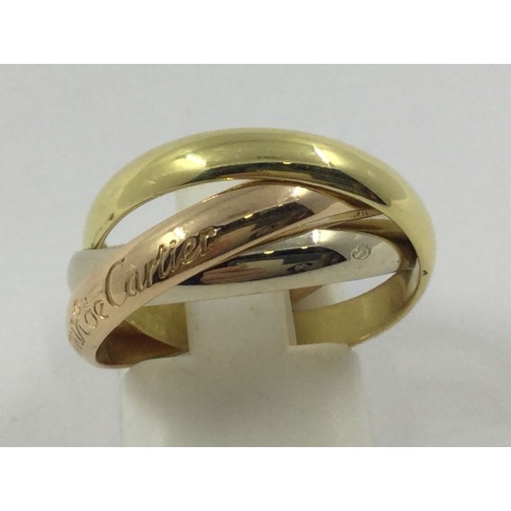 Anillo alianza triple Cartier en oro tricolor