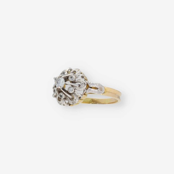 Anillo vintage en oro 18kt con brillante central