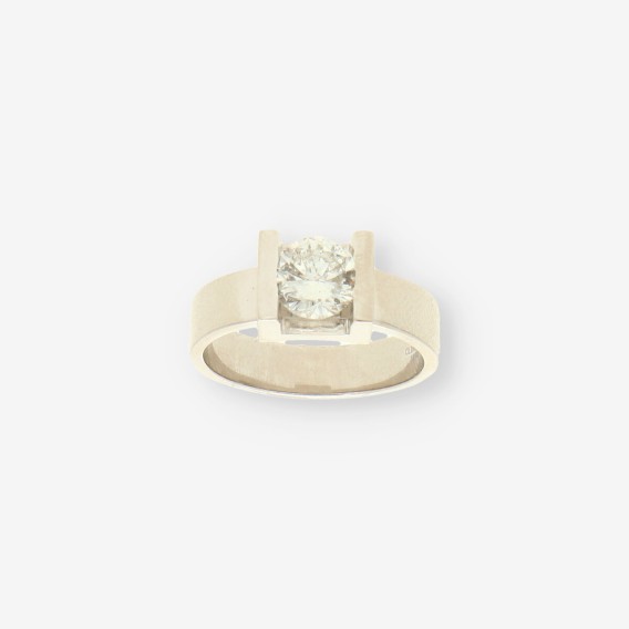 Anillo oro blanco y bri aprox. 0,90 Qt