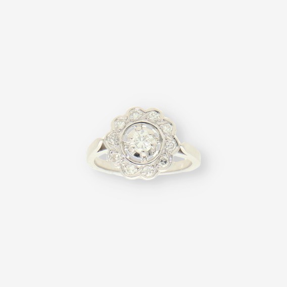 Anillo oro blanco y brillantes