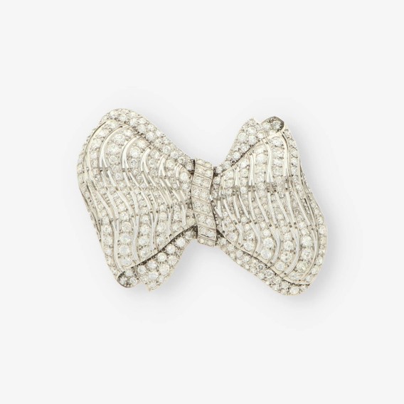 Broche oro blanco y brillantes