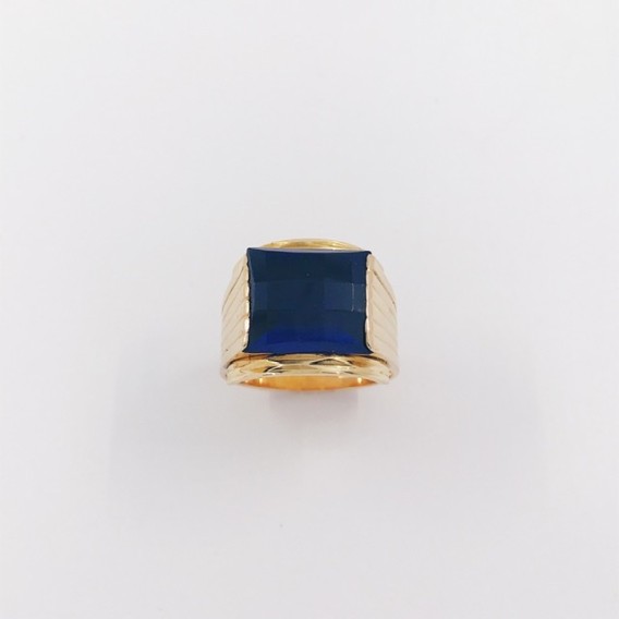 Sello en oro 18kt con piedra azul