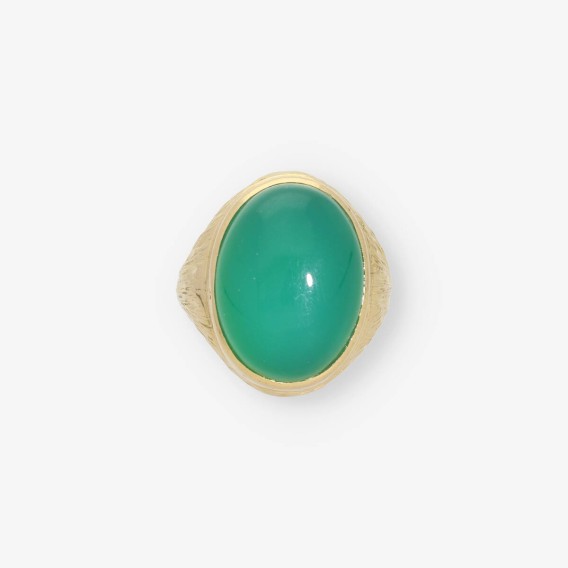 Anillo en oro 18kt con piedra semipreciosa verde