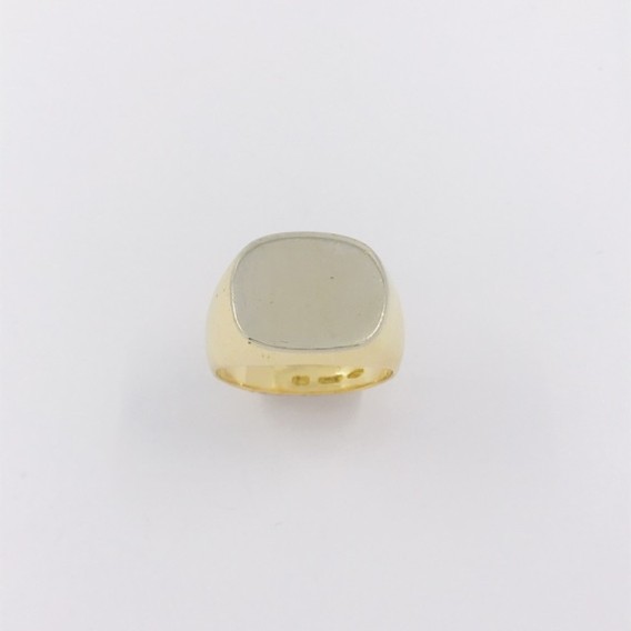 Anillo sello rectangular en oro 18kt