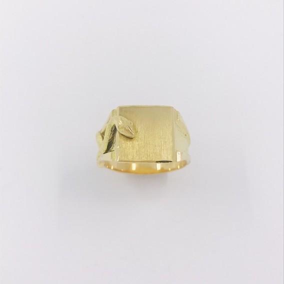 Anillo sello en oro 18kt con serpiente