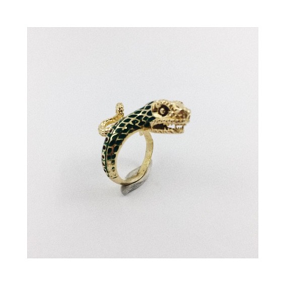 Anillo de oro y esmalte en forma de serpiente