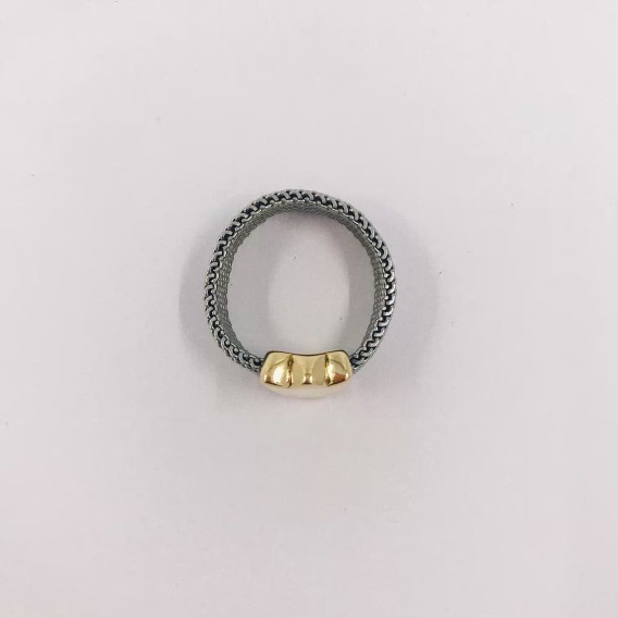 Anillo Tous  en acero y oro 18kt