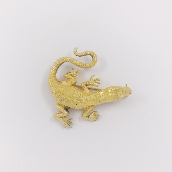 Broche forma de lagarto en oro 18kt