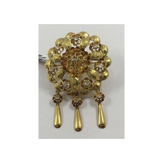 Broche de oro con diamantes