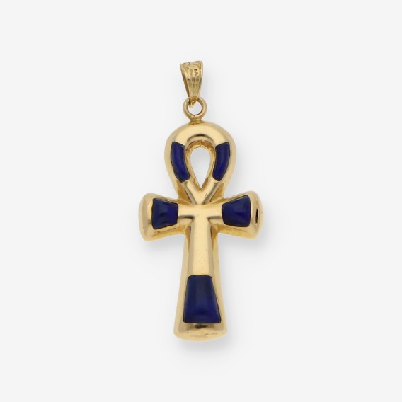 Colgante cruz de la vida en oro 18kt