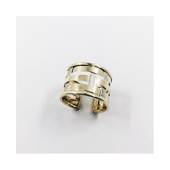 Anillo de oro con diseÃ±o de lÃ¡minas trenzadas