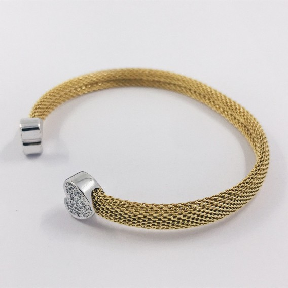 Pulsera Tous en oro bicolor 18kt con brillantes