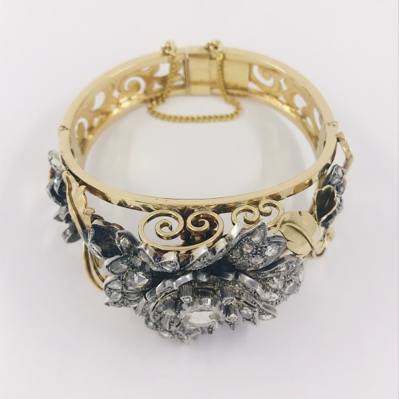 Pulsera vintage en oro 18kt con diamantes