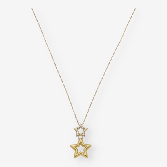 Collar con estrella en oro bicolor 18kt