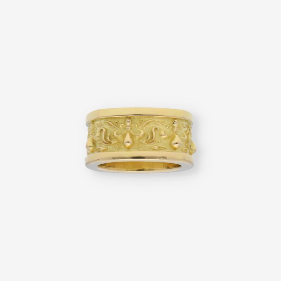 Anillo ancho macizo en oro 18kt