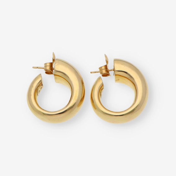 Pendientes aro ancho en oro 18kt