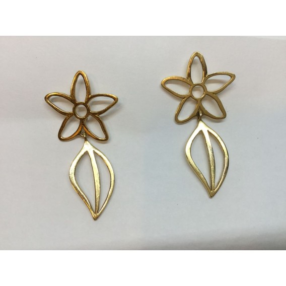 Pendientes Tous de oro en forma de flor y hoja