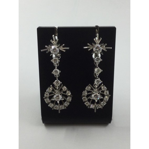 Pendientes de oro blanco y brillantes