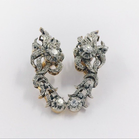 Pendientes vintage en oro 18kt con brillantes