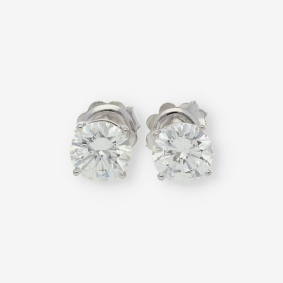 Pendientes en oro blanco 18kt con brillantes y certificado