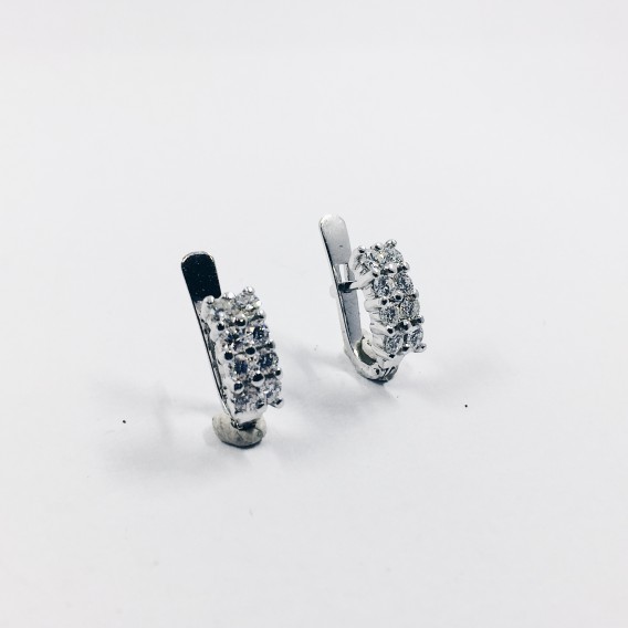 Pendientes de oro blanco y brillantes