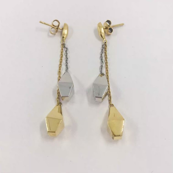 Pendientes en oro blanco y amarillo 18kt