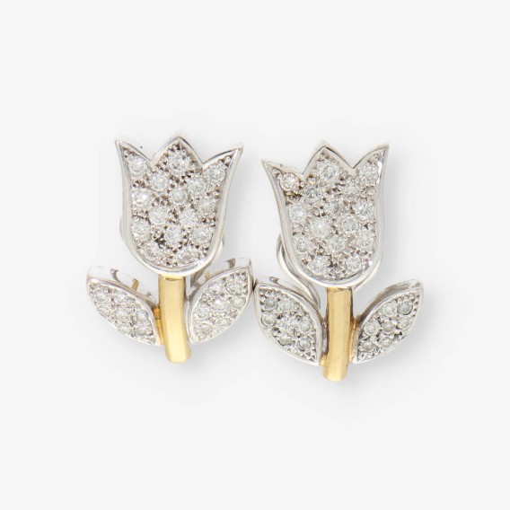 Pendientes Tous en oro bicolor 18kt y brillantes