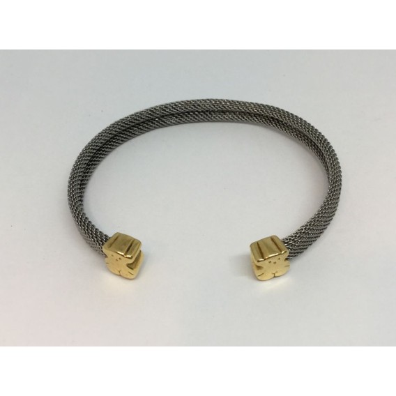 Pulsera esclava Tous en acero y ositos de oro