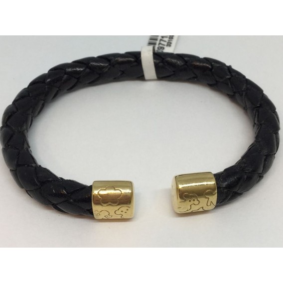 Pulsera esclava Tous en piel y oro.