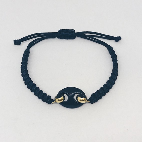 Pulsera  de  cordÃ³n trenzado con oro 18kt