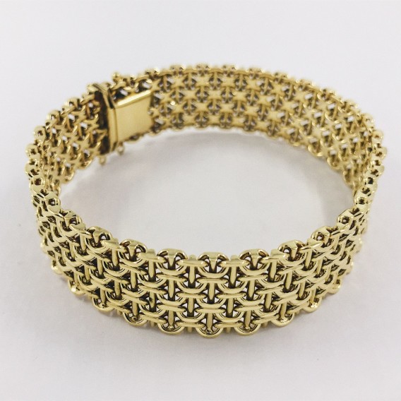 Pulsera ancha en oro 18kt