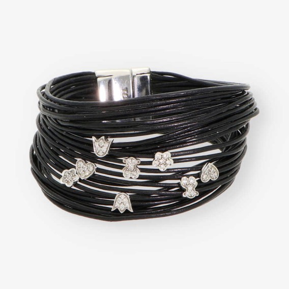 Pulsera Tous en caucho y oro blanco con brillantes