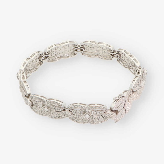 Pulsera semirrÃ­gida en oro blanco 18kt con brillantes