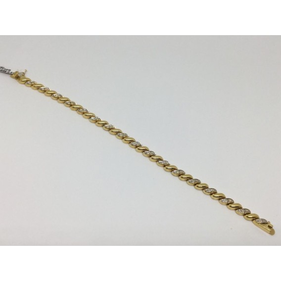 Pulsera de oro amarillo y brillantes centrales