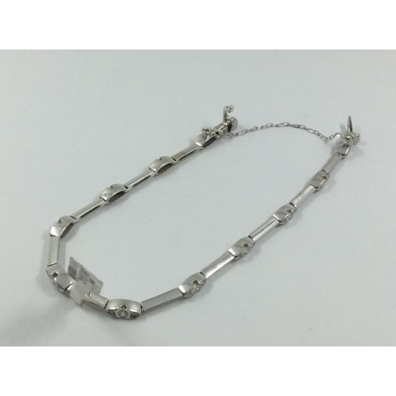 Pulsera en oro blanco con brillantes