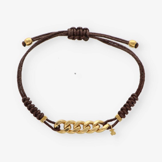 Pulsera Tous de cordÃ³n trenzado con oro 18kt