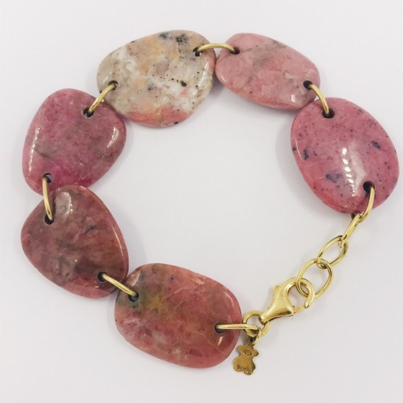 Pulsera Tous con piedra rosa y oro 18kt.