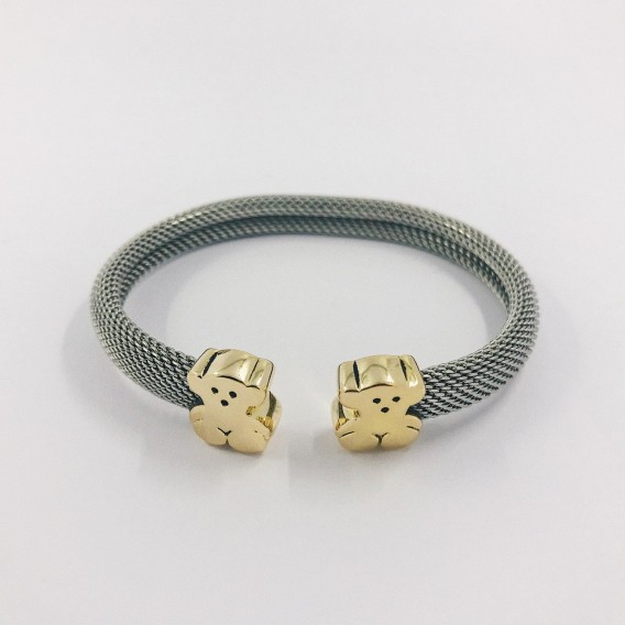 Pulsera tous en malla de acero y oro 18kt