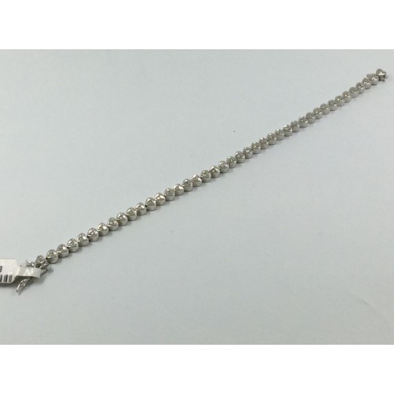 Pulsera en oro blanco con corazones de brillantes