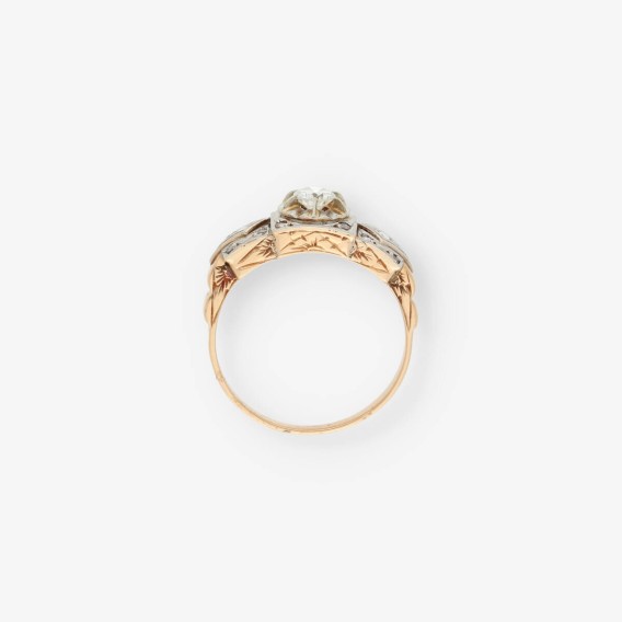 Anillo vintage en oro 18kt con diamantes