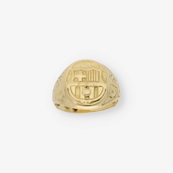 Anillo sello con el escudo del Barcelona en oro 18kt