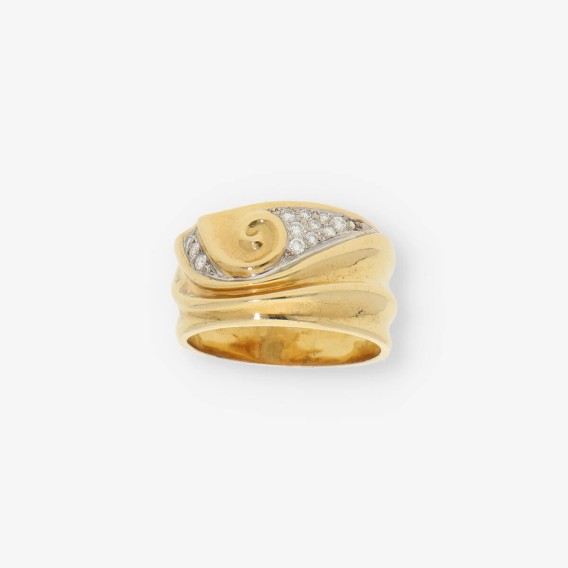 Anillo en oro 18kt y brillantes