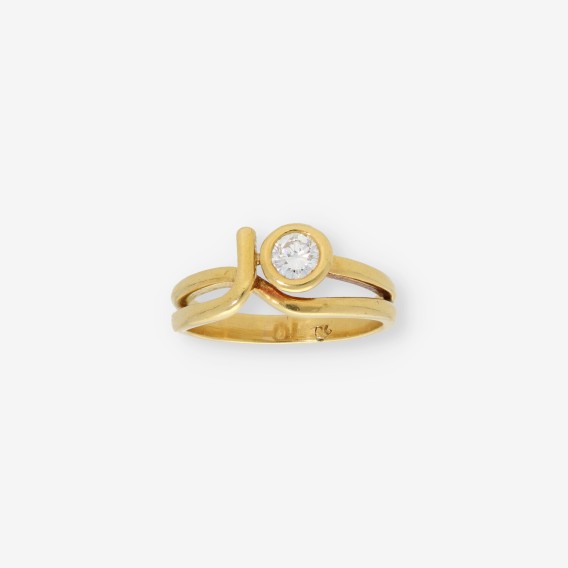 Anillo en oro 18kt con brillante central