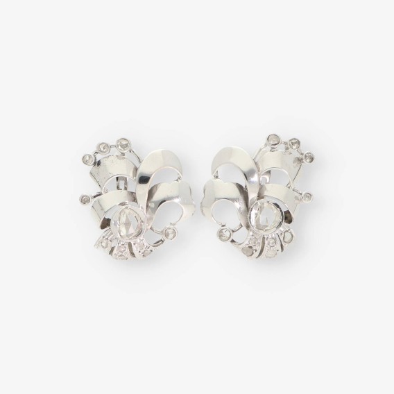 Pendientes oro blanco y diamantes