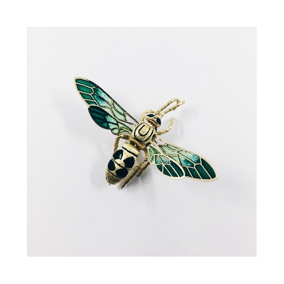 Broche abeja en oro y esmalte