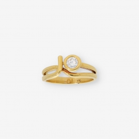 Anillo en oro 18kt con brillante central | Comprar anillos de segunda mano