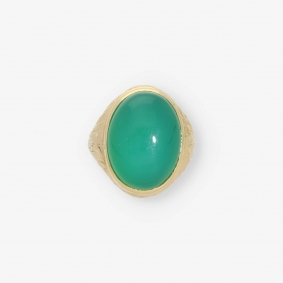 Anillo en oro 18kt con piedra semipreciosa verde | Comprar anillos de segunda mano