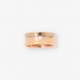 Anillo en oro rosa 18kt con brillante | Comprar anillos de segunda mano