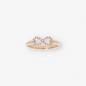 Anillo Rabat en oro rosa 18kt con brillantes | Comprar anillos de segunda mano