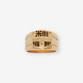 Anillo sello con el escudo del Barcelona en oro 18kt | Comprar anillos de segunda mano